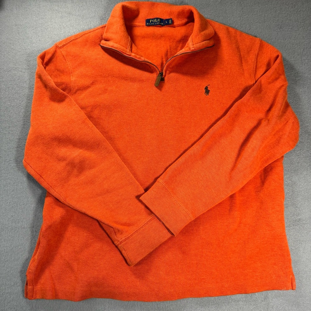 Polo by Ralph Lauren Orange Quarter-Zip Sweater